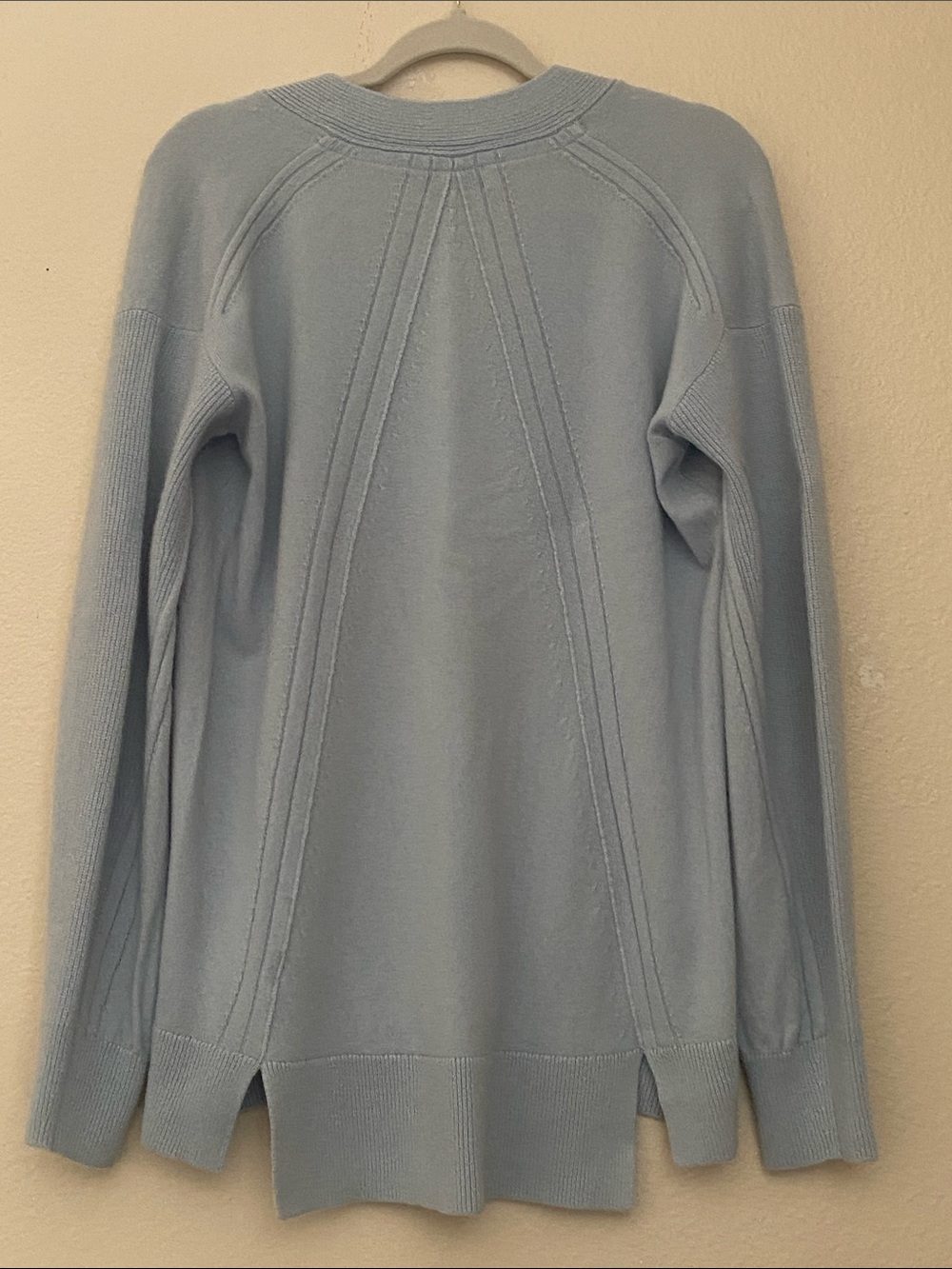 Rag & Bone Ace Cashmere Light Blue V-Neck Sweater, Medium, Retail $450 - Picture 3 of 11